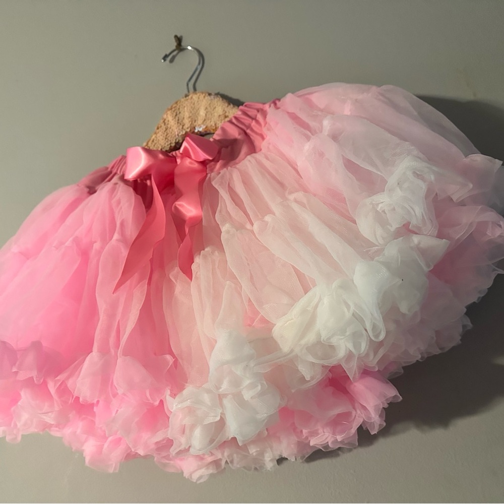Pink and White Ruffled Tutu Skirt - Picture 7 of 7